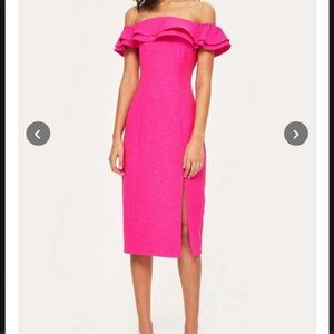 Topshop Womens off the shoulder dress. Size 12 Hot Pink. Gorgeous dress !